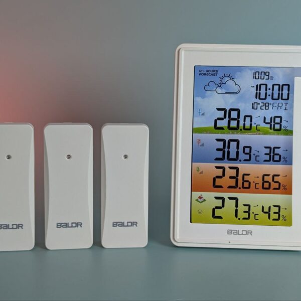 Метеостанція бездротова домашня з трьома датчиками Baldr BD-906 WHITE