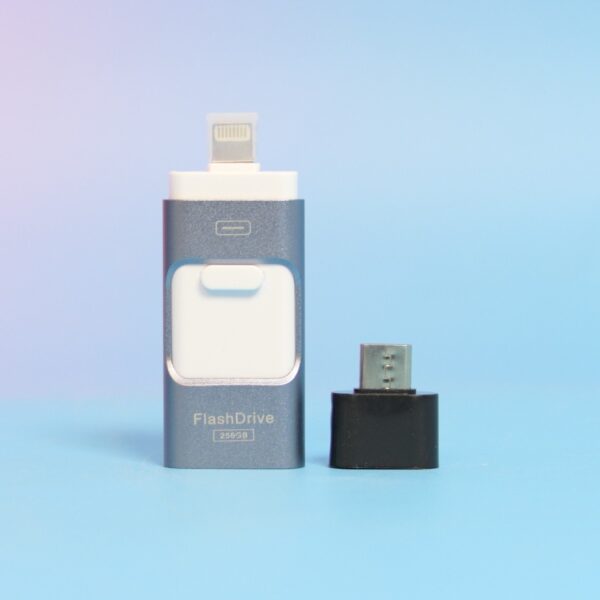 USB флешнакопичувач 4 в 1 256 ГБ для iPhone, Android, USB Type-C та USB 3.0